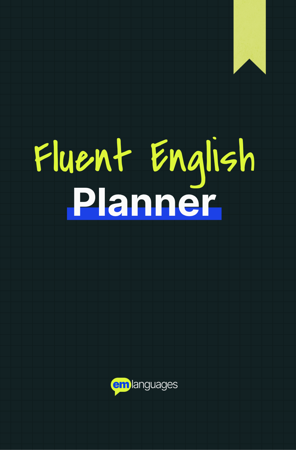 Portada negra del Fluent English Planner